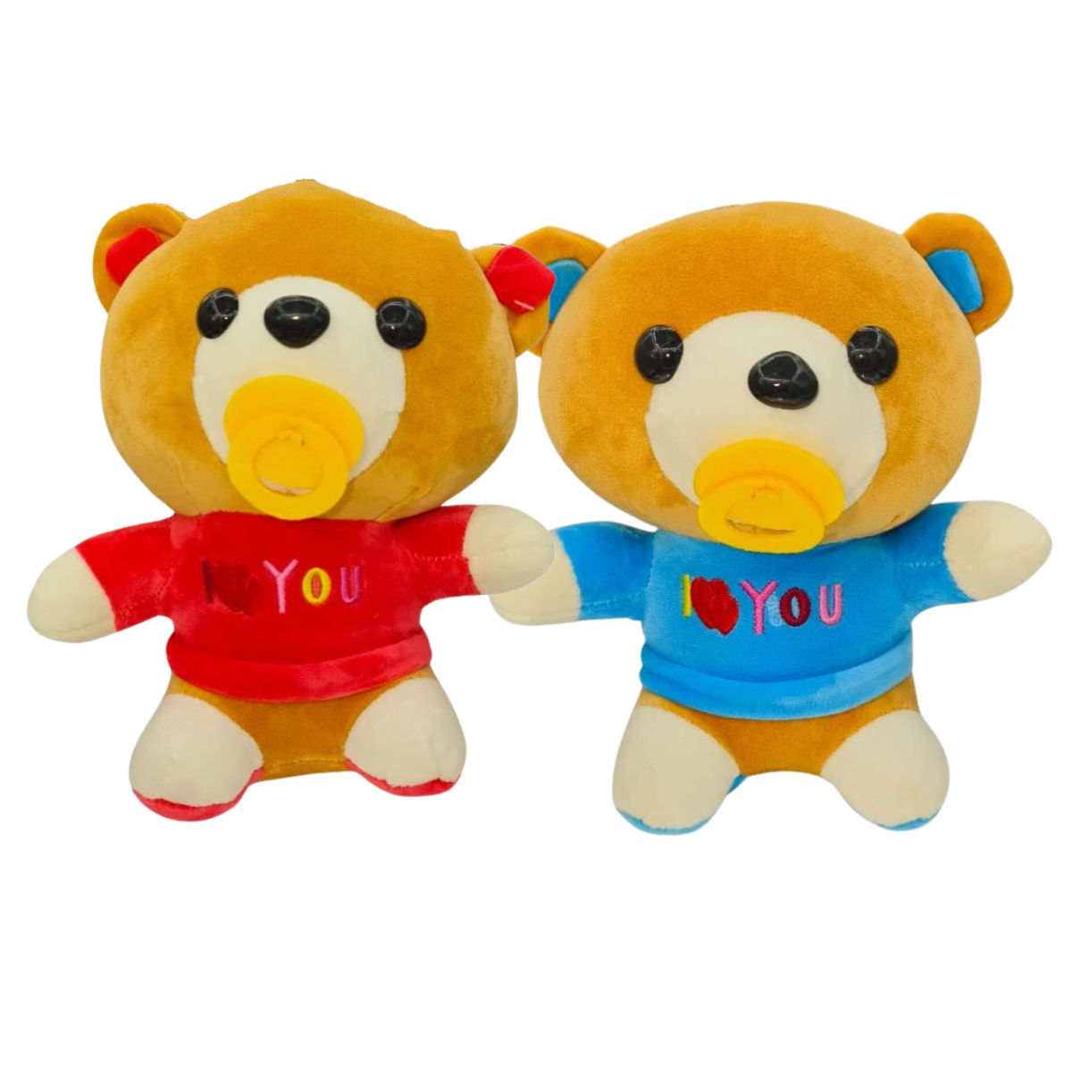 Baby Teddy Combo of 2 Red & Blue Soft Plush Toy for Kids (2+ Years) | Toyship