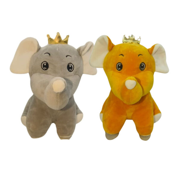 Elephant Combo of 2 Light Brown & Grey Soft Plush Toy for Kids (2+ Years) | Toyship