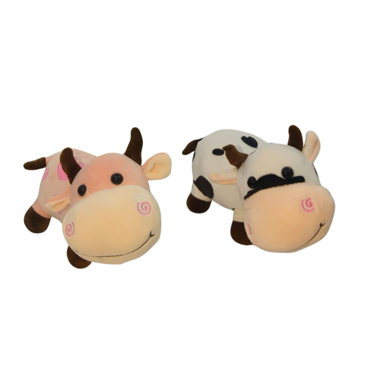 Cow Combo of 2 Pink & Black and White Soft Plush Toy for Kids (2+ Years) | Toyship