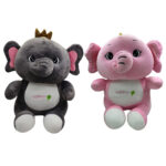 Elephant Combo of 2 Pink & Black Soft Plush Toy for Kids (2+ Years) | Toyship