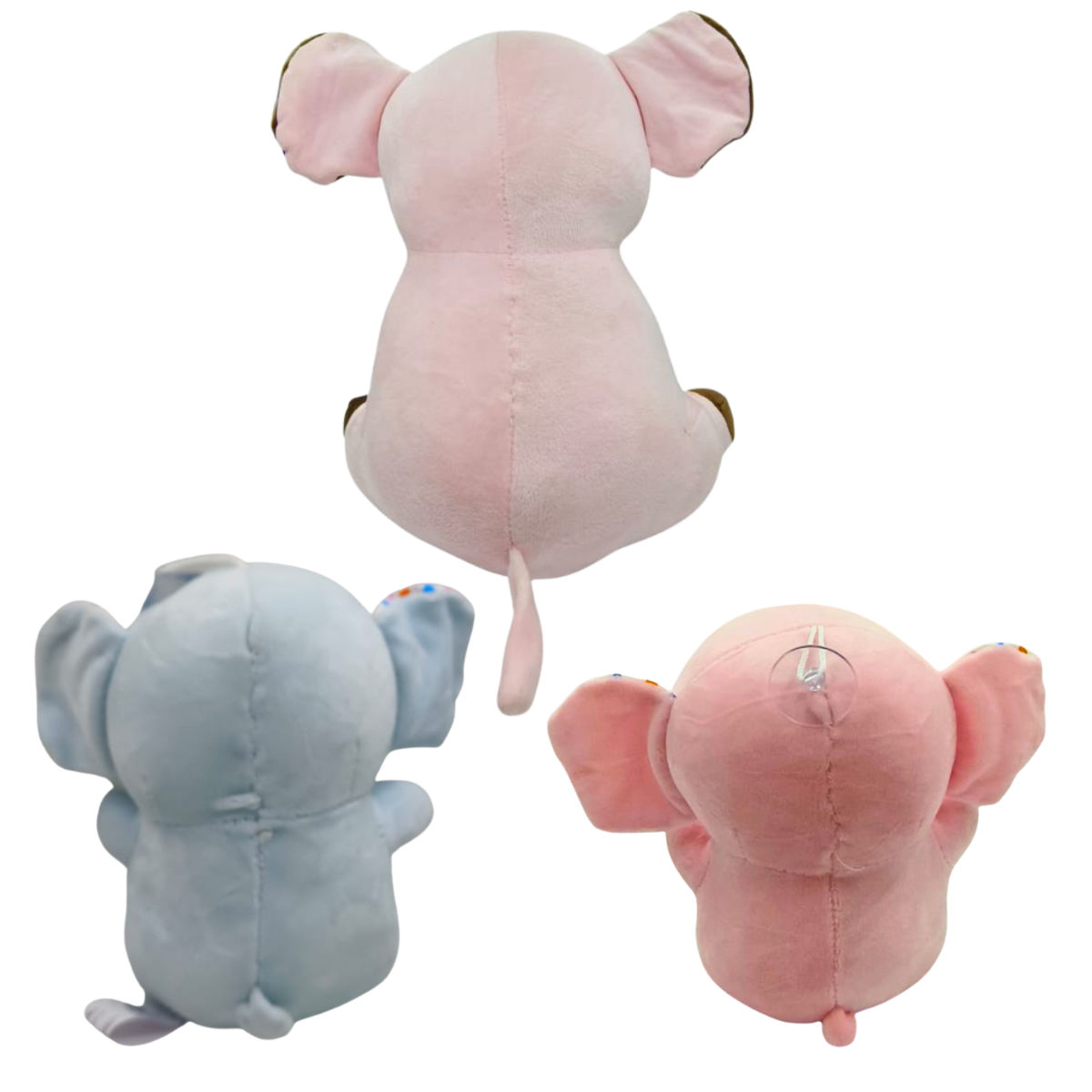 Elephant Combo of 3 Pink & Blue Soft Plush Toy for Kids (2+ Years) | Toyship