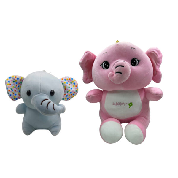 Elephant Combo of 2 Pink & Blue Soft Plush Toy for Kids (2+ Years) | Toyship