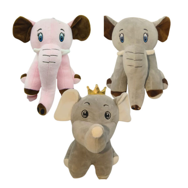 Elephant Combo of 3 Grey & Grey Soft Plush Toy for Kids (2+ Years) | Toyship