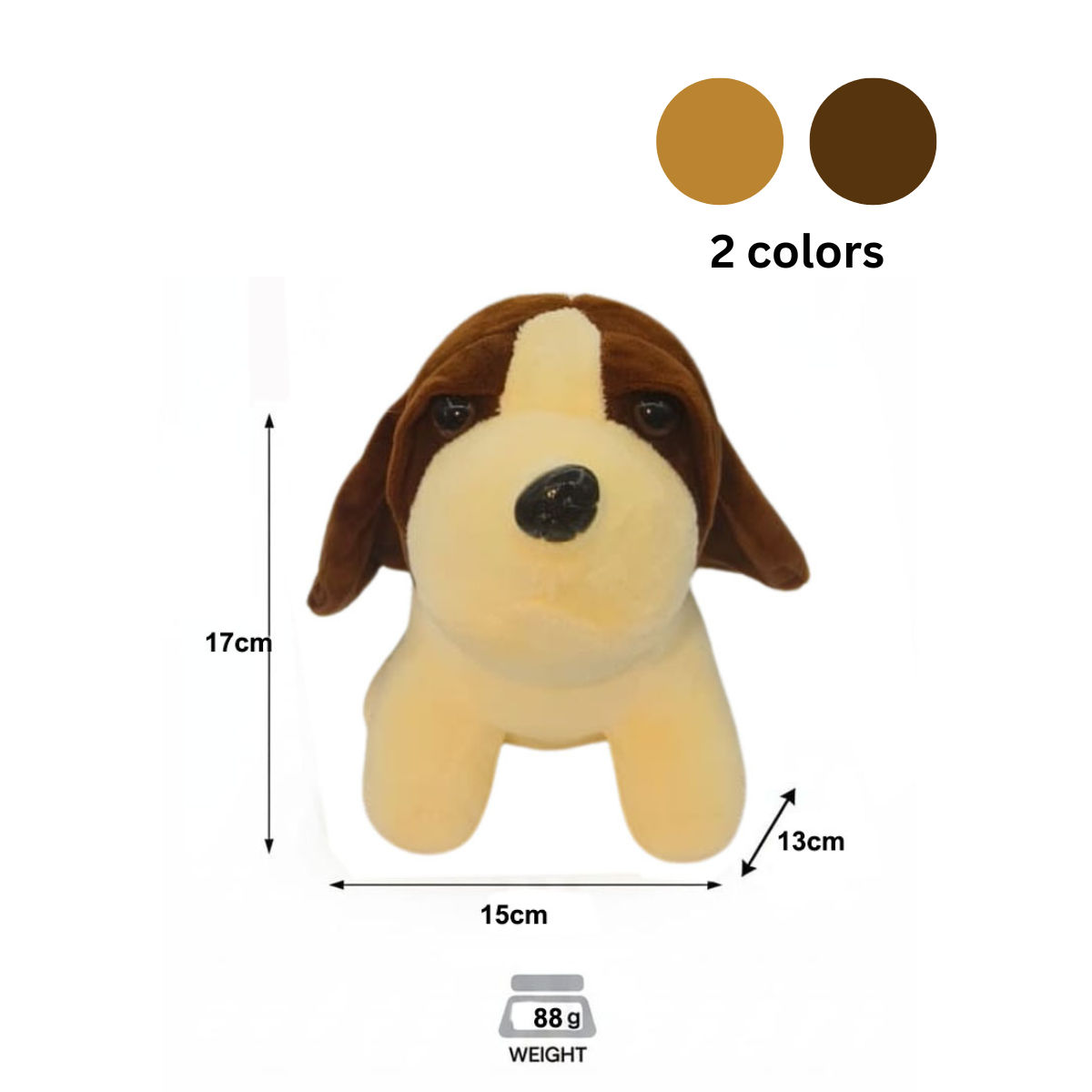 Puppy Combo of 2 Light Brown & Dark Brown Soft Plush Toy for Kids (2+ Years) | Toyship