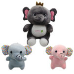Elephant Combo of 3 Black & Blue Soft Plush Toy for Kids (2+ Years) | Toyship