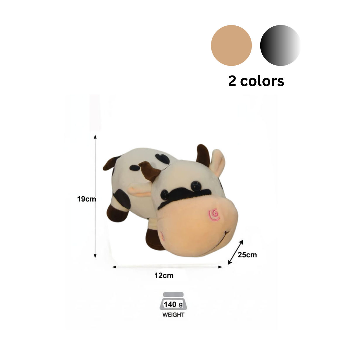 Cow Combo of 3 Black and White & Brown Soft Plush Toy for Kids (2+ Years) | Toyship