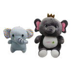 Elephant Combo of 2 Black & Blue Soft Plush Toy for Kids (2+ Years) | Toyship