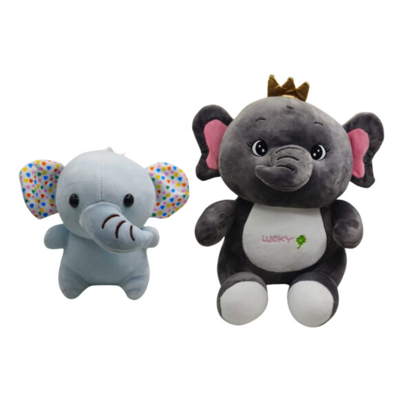 Elephant Combo of 2 Black & Blue Soft Plush Toy for Kids (2+ Years) | Toyship