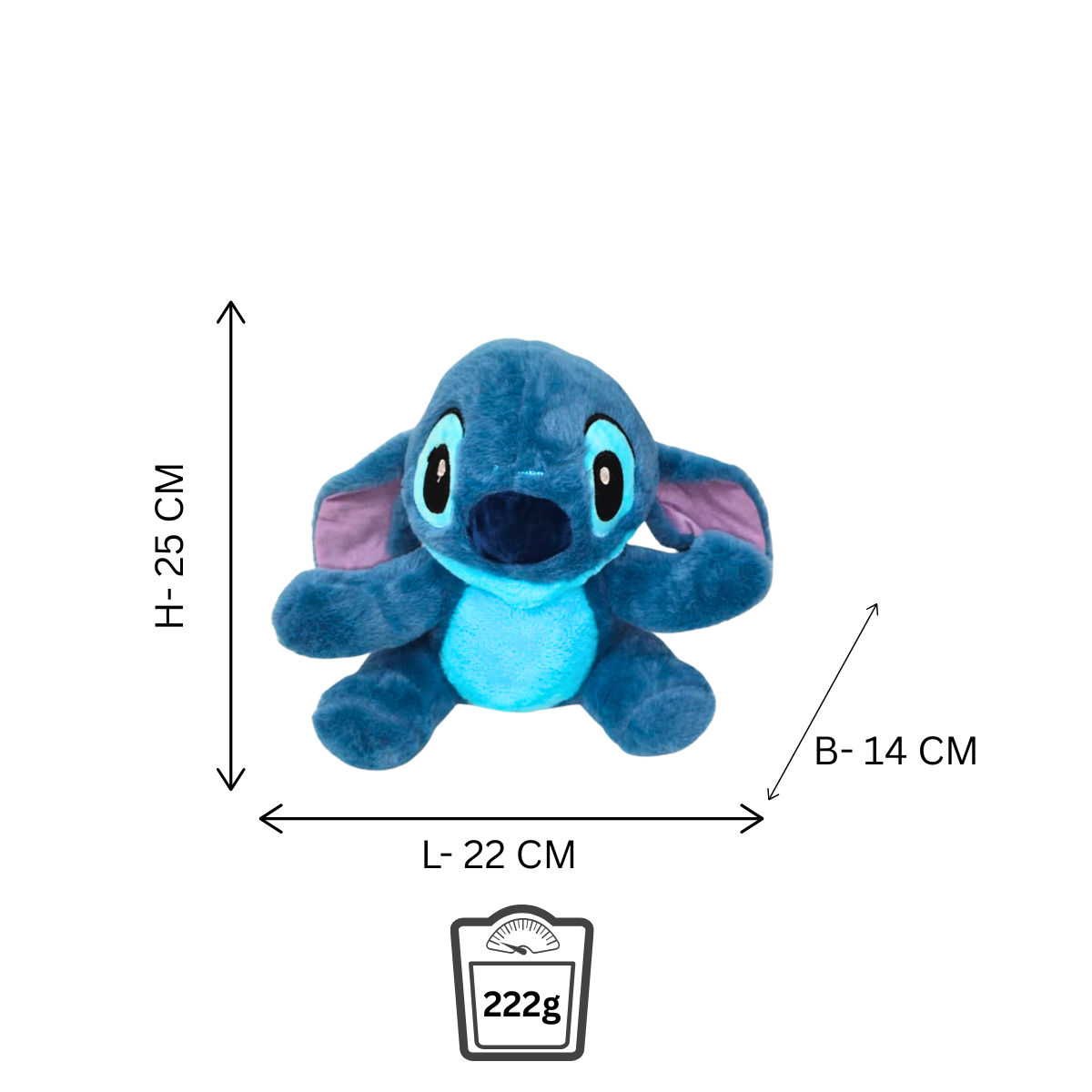 Stitch Blue Soft Plush Toy for Kids (2+ Years) | Toyship