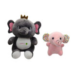 Elephant Combo of 2 Black & Pink Soft Plush Toy for Kids (2+ Years) | Toyship