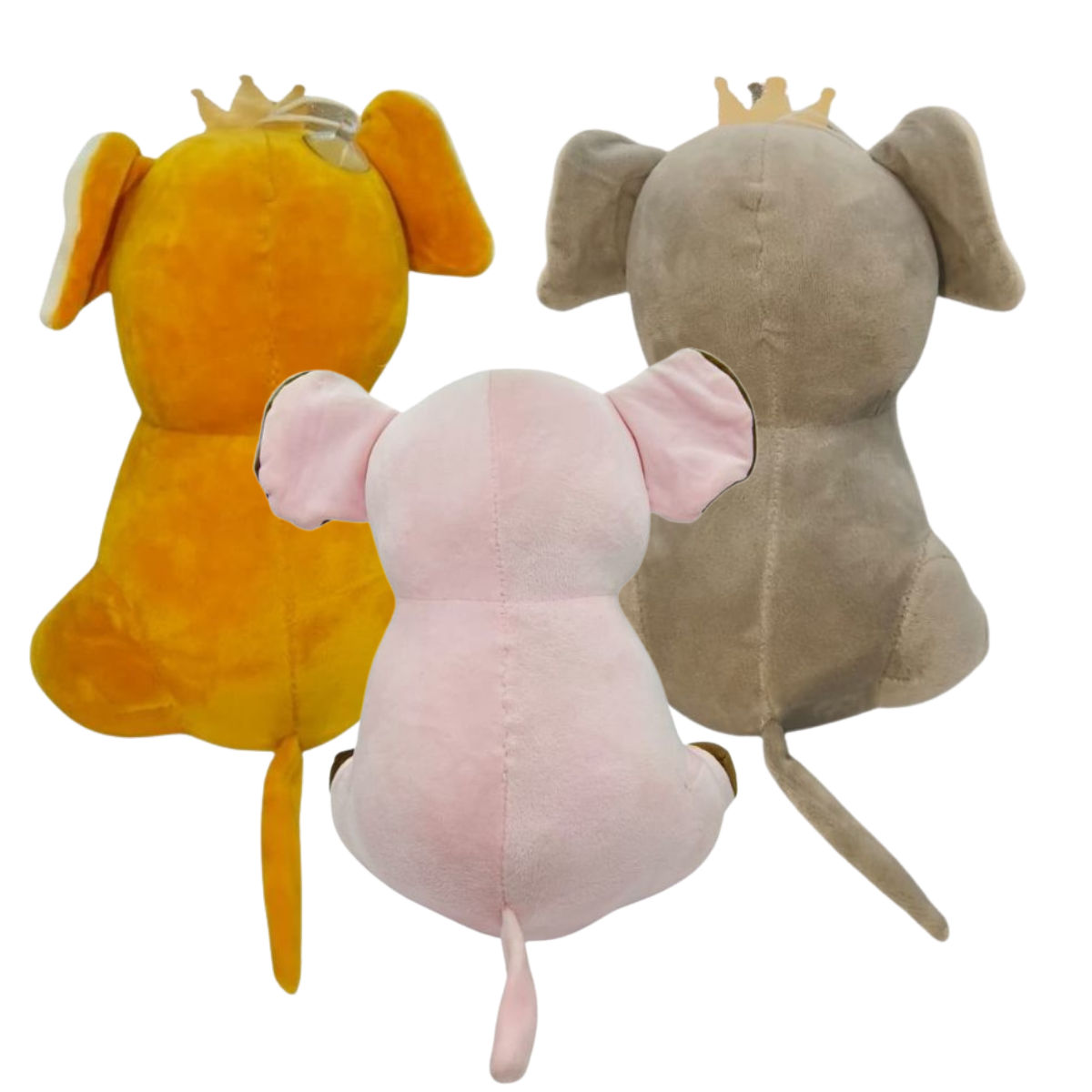 Elephant Combo of 3 Light Brown & Grey Soft Plush Toy for Kids (2+ Years) | Toyship