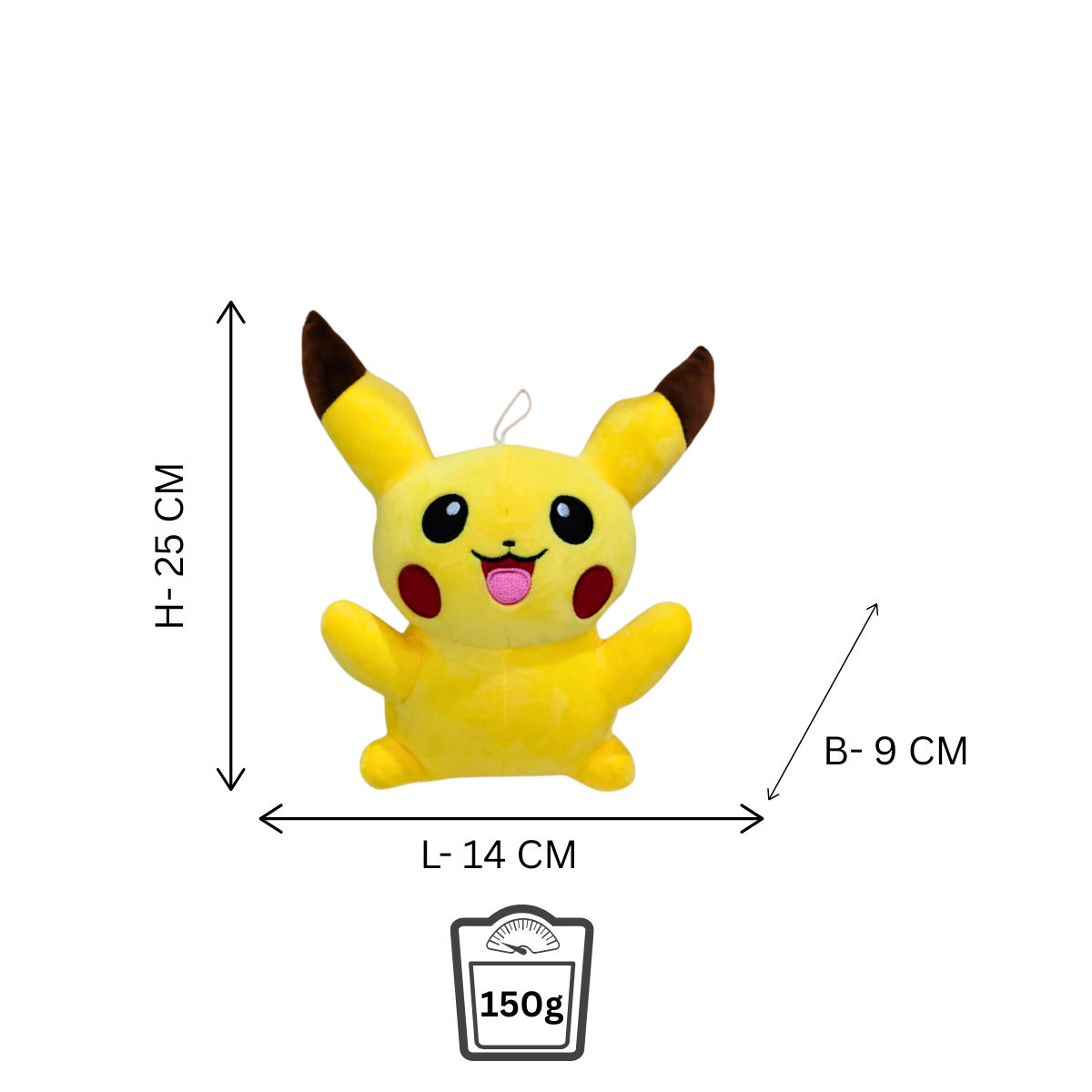 Pikachu Yellow Soft Plush Toy for Kids (2+ Years) | Toyship