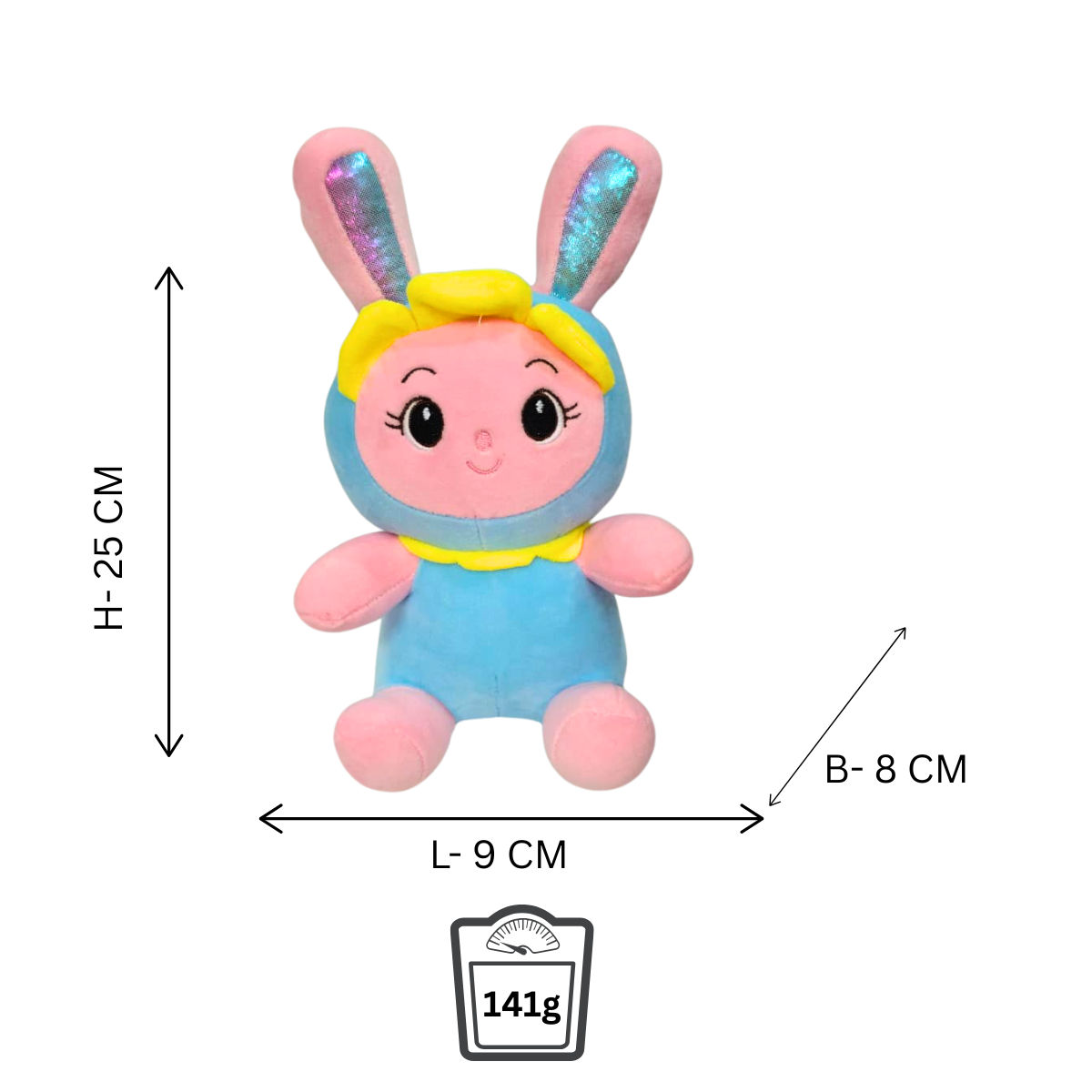 Rabbit Pink and Blue Soft Plush Toy for Kids (2+ Years) | Toyship