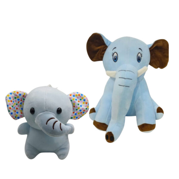 Elephant Combo of 2 Blue & Blue Soft Plush Toy for Kids (2+ Years) | Toyship
