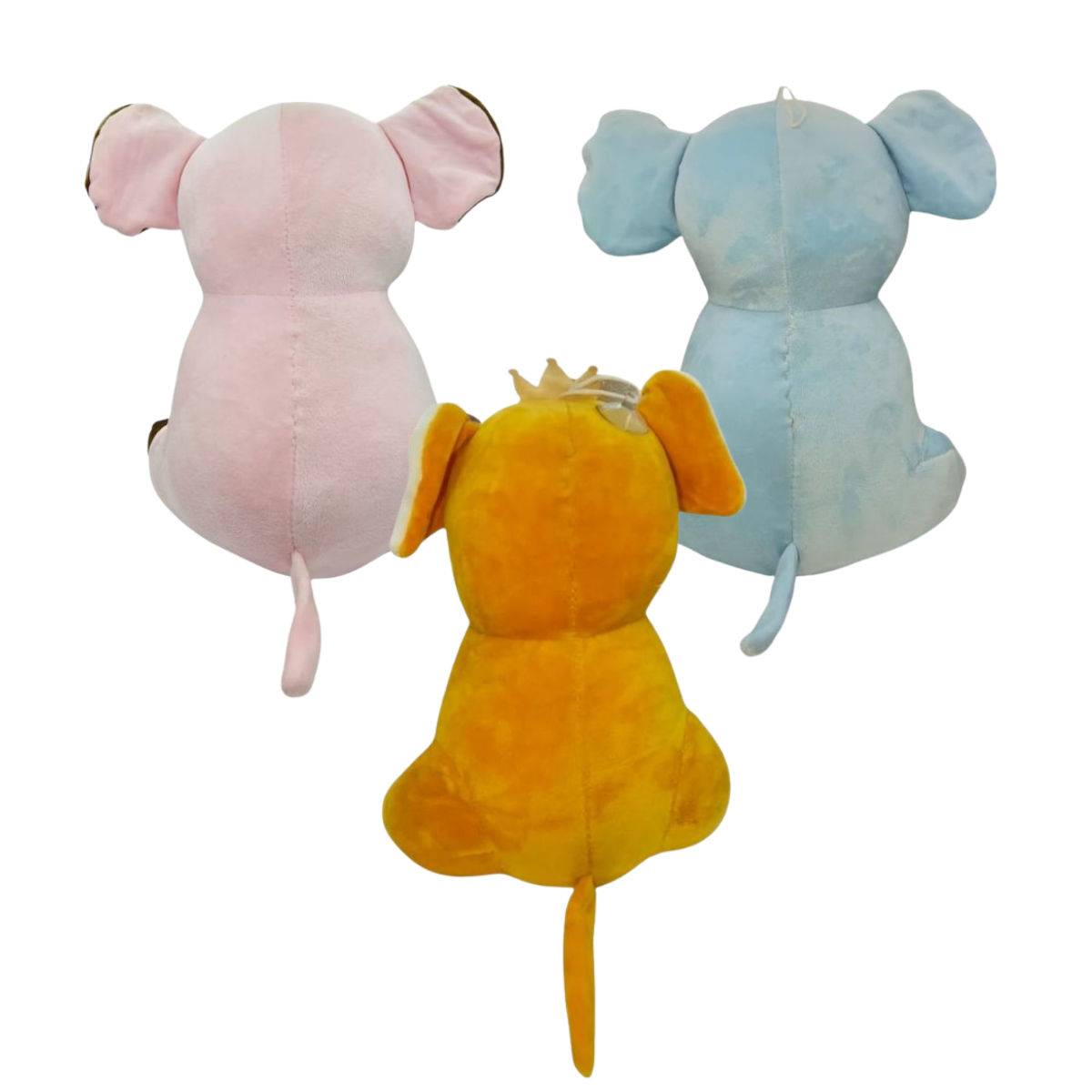 Elephant Combo of 3 Light Brown & Blue Soft Plush Toy for Kids (2+ Years) | Toyship