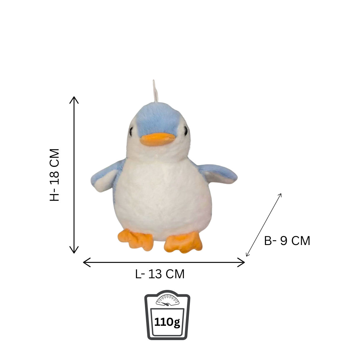 Penguine Light Blue Soft Plush Toy for Kids (2+ Years) | Toyship