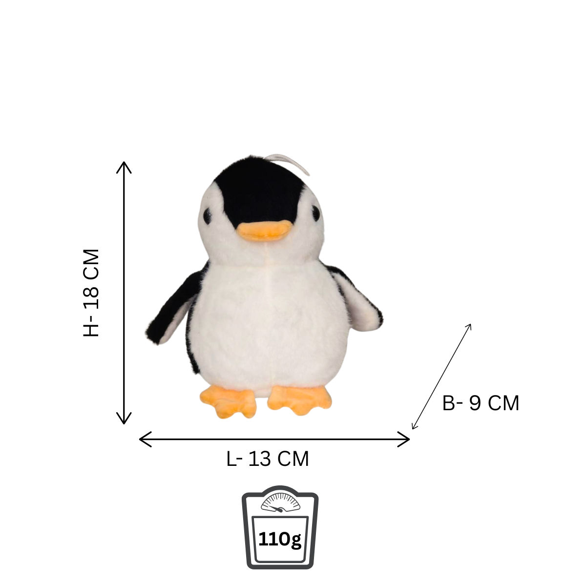 Penguine Black Soft Plush Toy for Kids (2+ Years) | Toyship