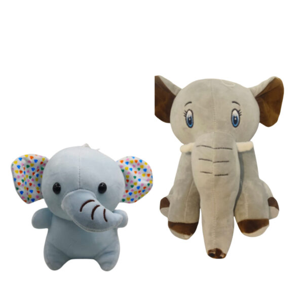 Elephant Combo of 2 Grey & Blue Soft Plush Toy for Kids (2+ Years) | Toyship