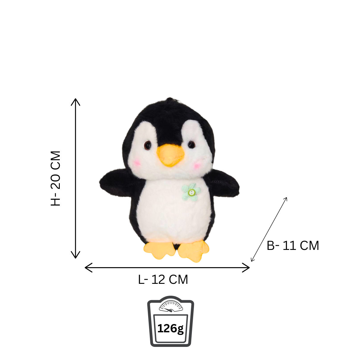 Penguine Black Soft Plush Toy for Kids (2+ Years) | Toyship