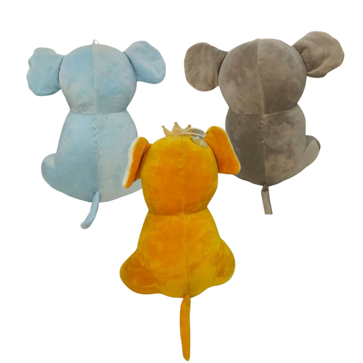 Elephant Combo of 3 Light Brown & Blue Soft Plush Toy for Kids (2+ Years) | Toyship