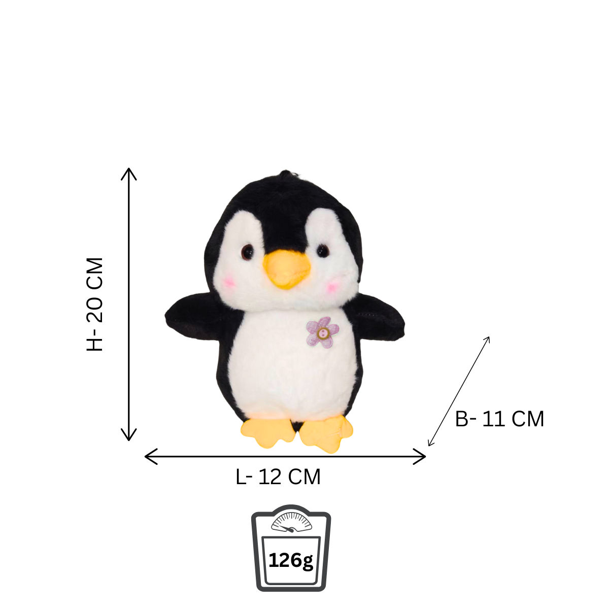 Penguine Black Soft Plush Toy for Kids (2+ Years) | Toyship