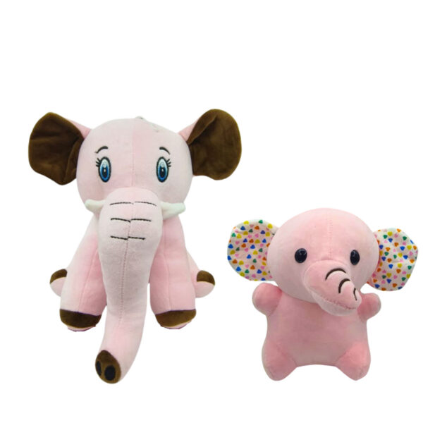 Elephant Combo of 2 Pink & Pink Soft Plush Toy for Kids (2+ Years) | Toyship