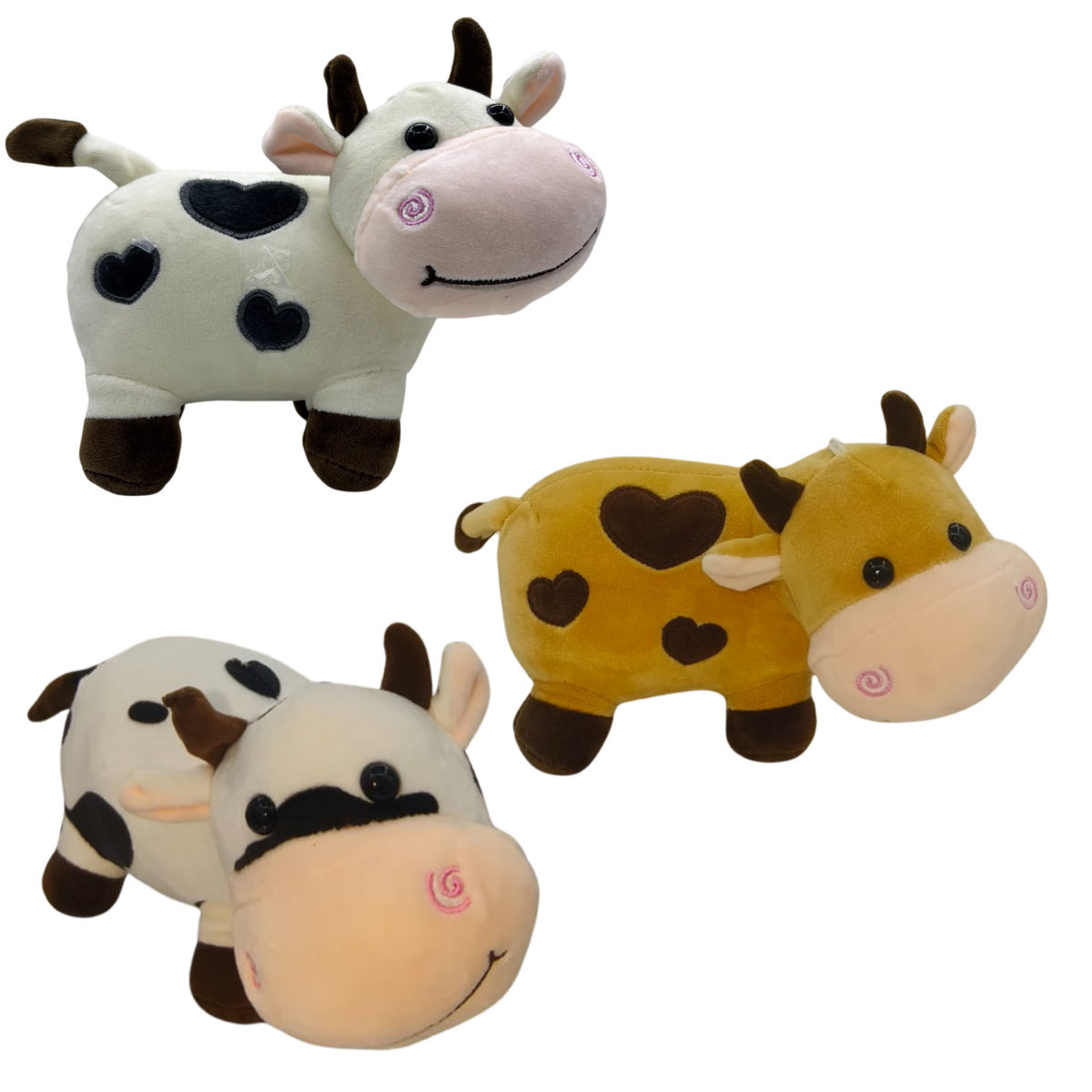 Cow Combo of 3 Black and White & Black and White Soft Plush Toy for Kids (2+ Years) | Toyship