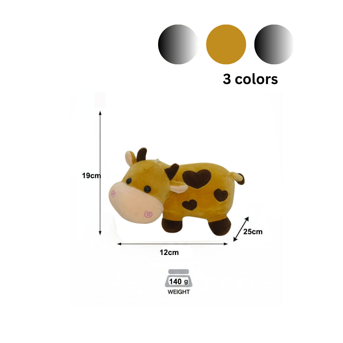 Cow Combo of 3 Black and White & Black and White Soft Plush Toy for Kids (2+ Years) | Toyship