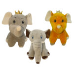 Elephant Combo of 3 Light Brown & Grey Soft Plush Toy for Kids (2+ Years) | Toyship
