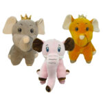 Elephant Combo of 3 Light Brown & Grey Soft Plush Toy for Kids (2+ Years) | Toyship