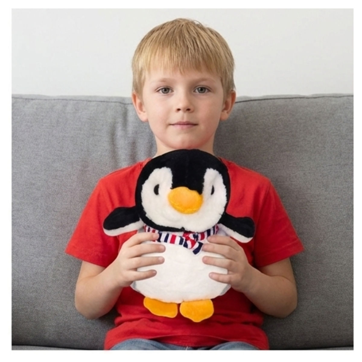 Penguine Grey and Black Soft Plush Toy for Kids (2+ Years) | Toyship