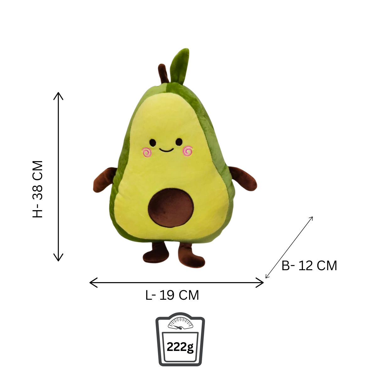 Avocado Green Soft Plush Toy for Kids (2+ Years) | Toyship