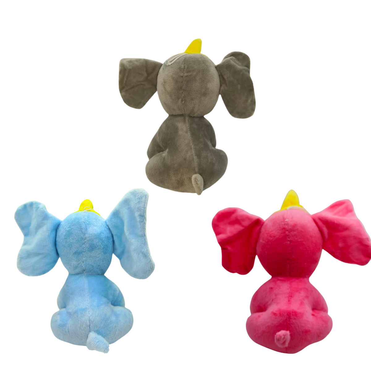 Elephant Combo of 3 Pink & Grey Soft Plush Toy for Kids (2+ Years) | Toyship