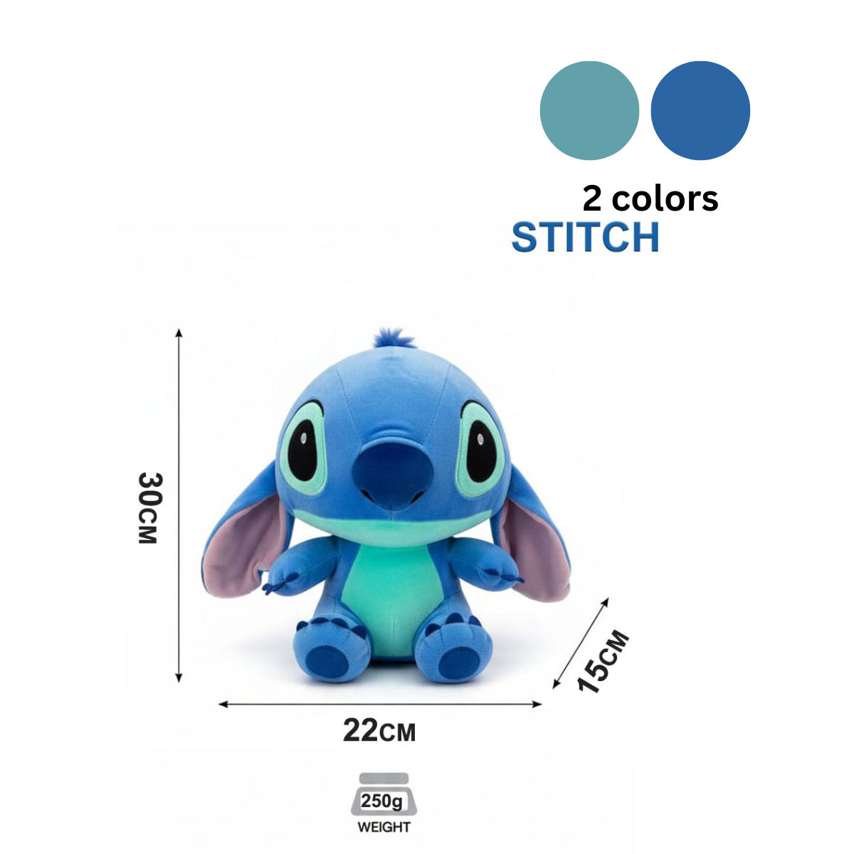 Stitch Combo of 2 Light Blue & Blue Soft Plush Toy for Kids (2+ Years) | Toyship
