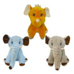 Elephant Combo of 3 Light Brown & Blue Soft Plush Toy for Kids (2+ Years) | Toyship