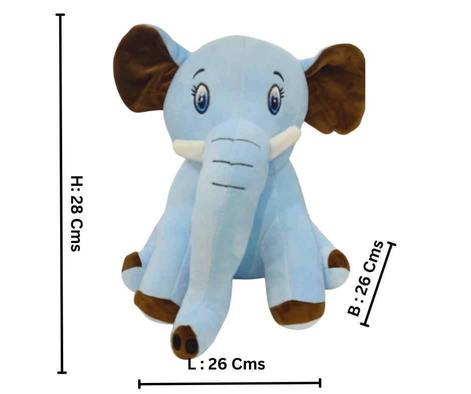 Blue Elephant Soft Plush Toy for Kids (2+ Years) | Toyship