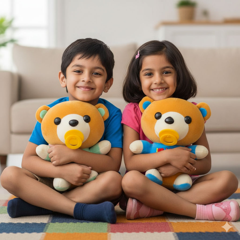 Baby Teddy Combo of 2 Green & Blue Soft Plush Toy for Kids (2+ Years) | Toyship