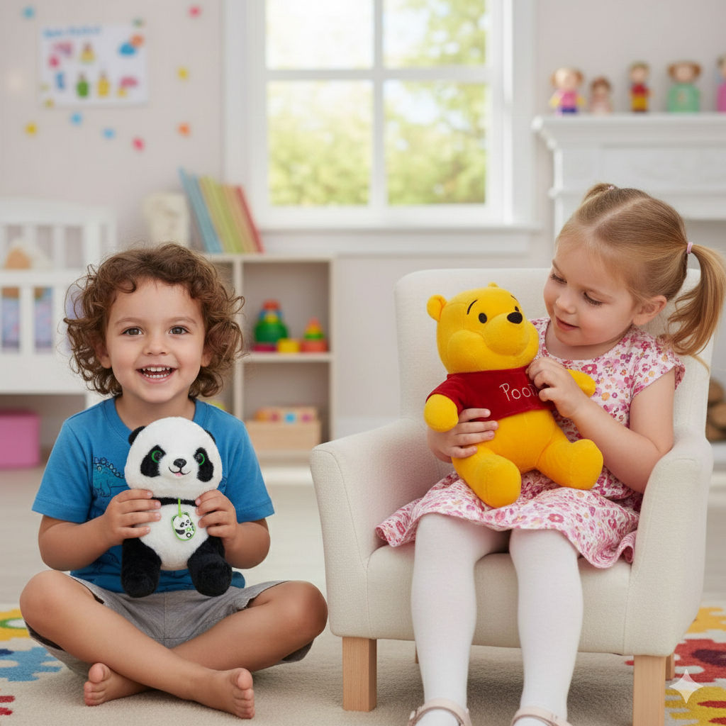 Panda + Pooh Combo of 2 Pooh & Panda Soft Plush Toy for Kids (2+ Years) | Toyship