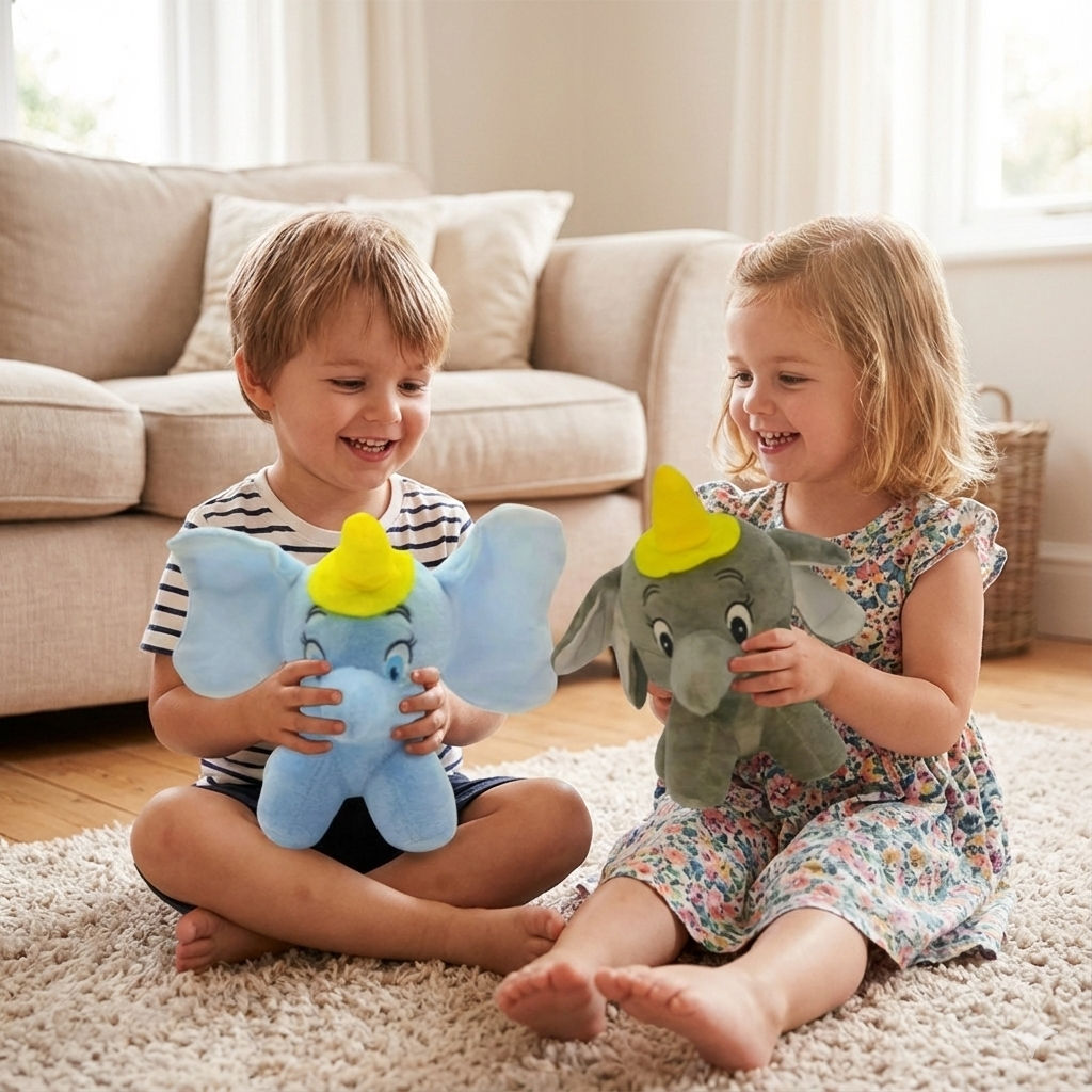 Elephant Combo of 2 Grey & Blue Soft Plush Toy for Kids (2+ Years) | Toyship