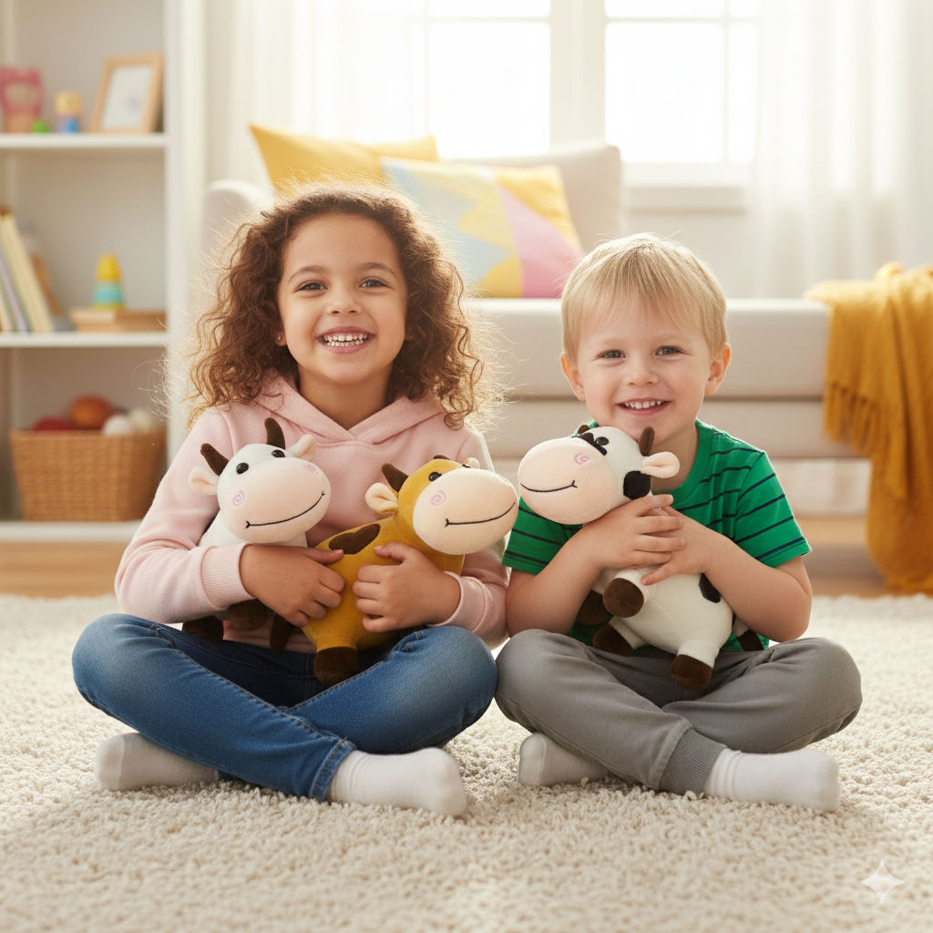 Cow Combo of 3 Black and White & Black and White Soft Plush Toy for Kids (2+ Years) | Toyship