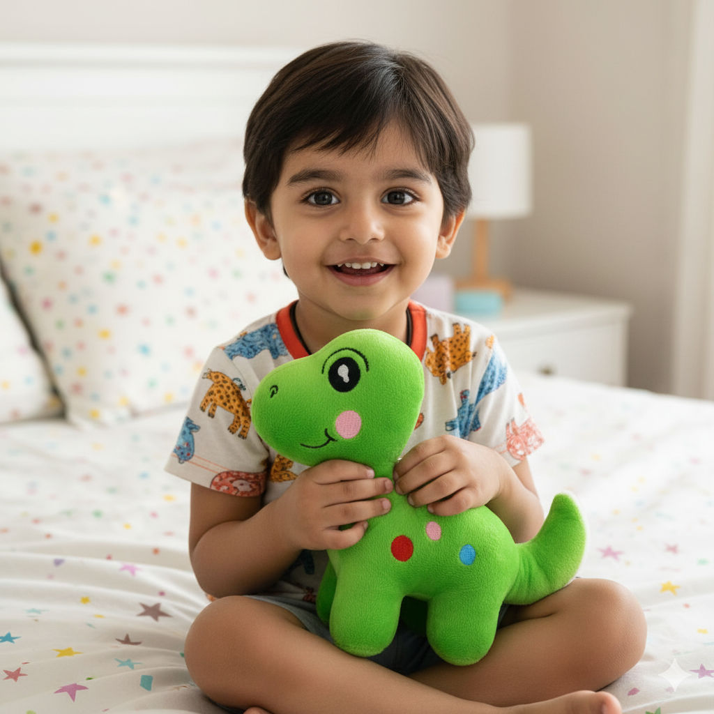 Green Dinosaur Soft Plush Toy for Kids (2+ Years) | Toyship