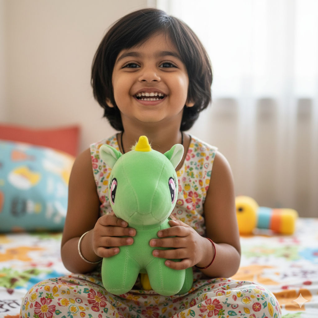 Green Unicorn Soft Plush Toy for Kids (2+ Years) | Toyship