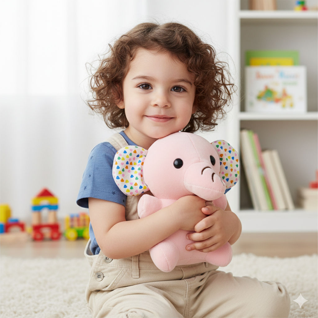 Pink Elephant Soft Plush Toy for Kids (2+ Years) | Toyship