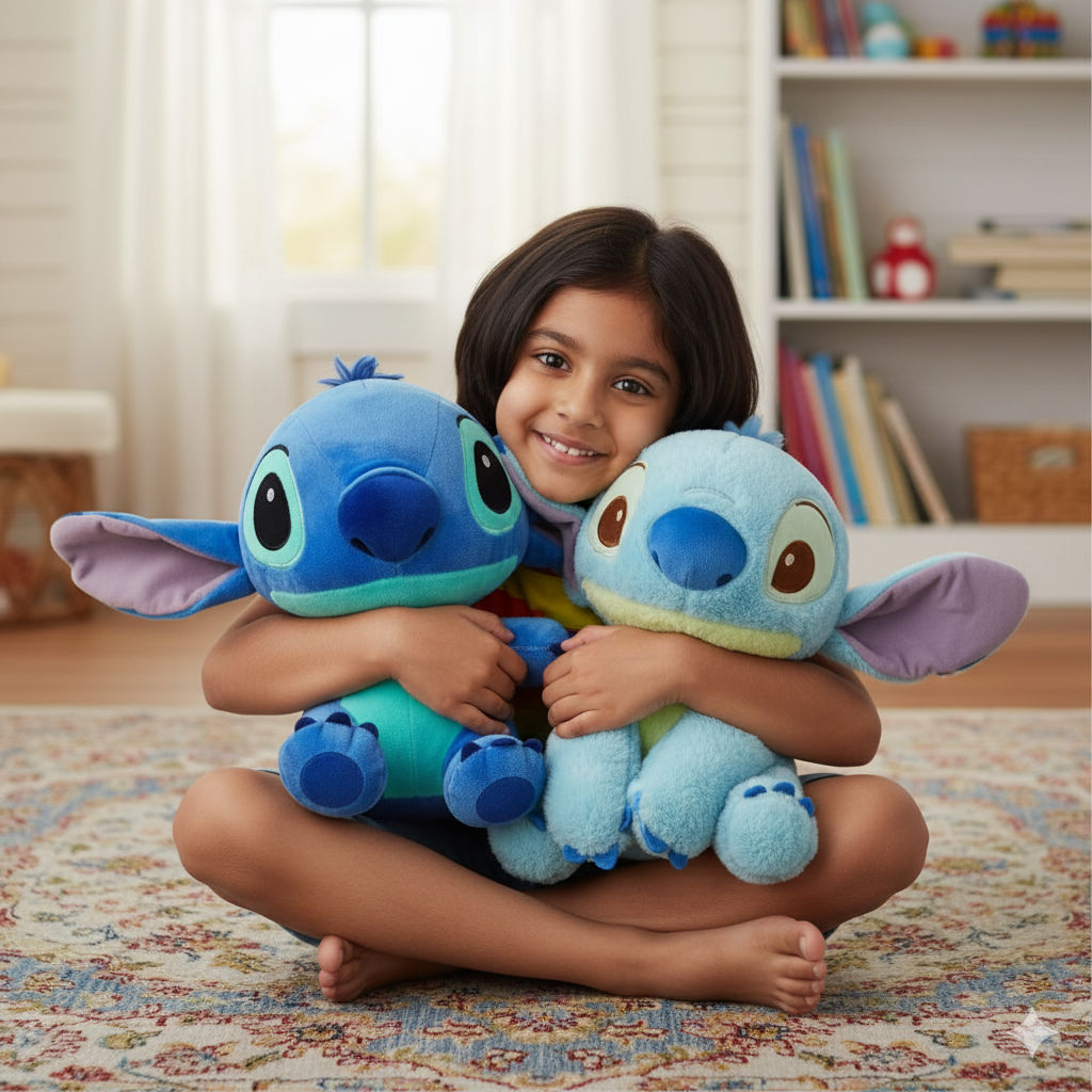 Stitch Combo of 2 Light Blue & Blue Soft Plush Toy for Kids (2+ Years) | Toyship