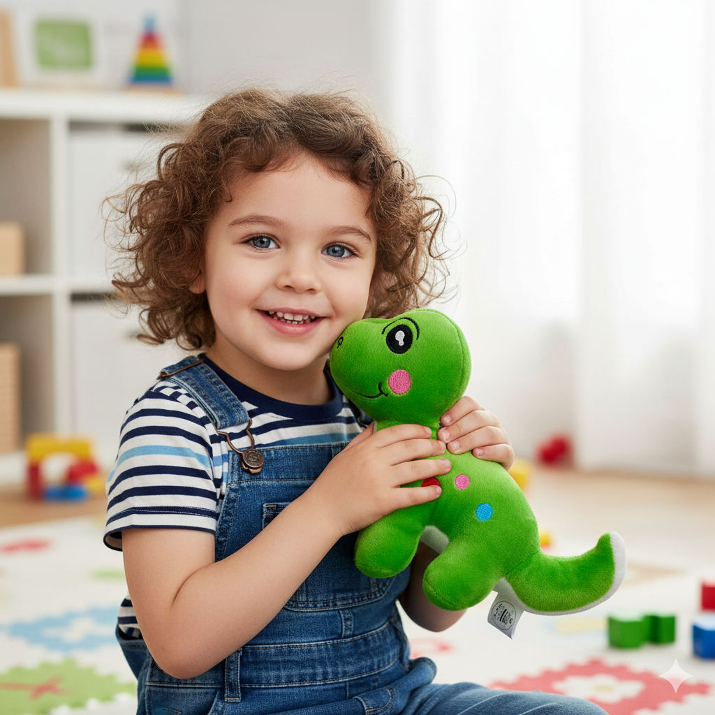 Green Dinosaur Soft Plush Toy for Kids (2+ Years) | Toyship