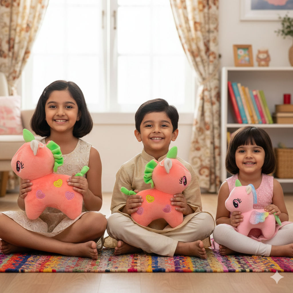Unicorn Combo of 3 Pink & Pink Soft Plush Toy for Kids (2+ Years) | Toyship