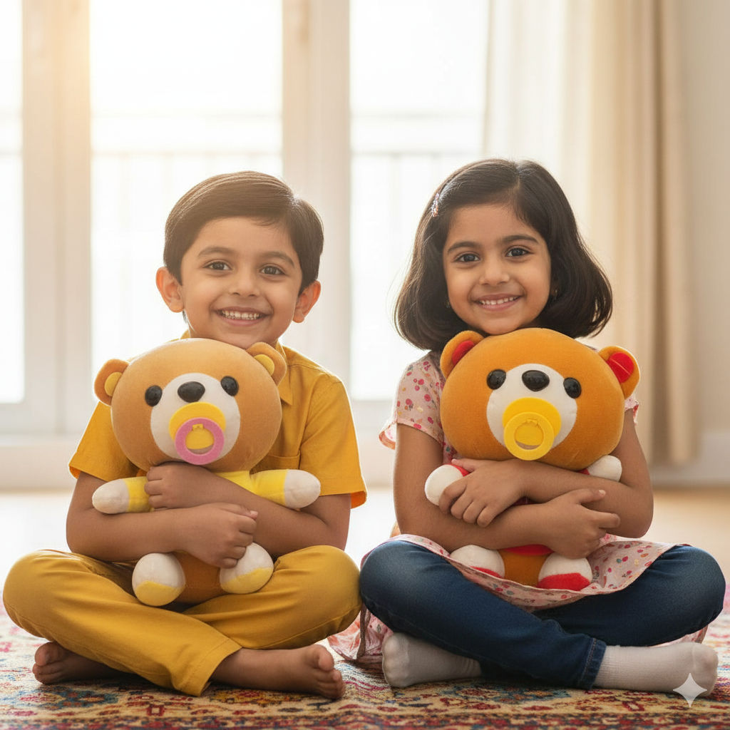 Baby Teddy Combo of 2 Yellow & Red Soft Plush Toy for Kids (2+ Years) | Toyship