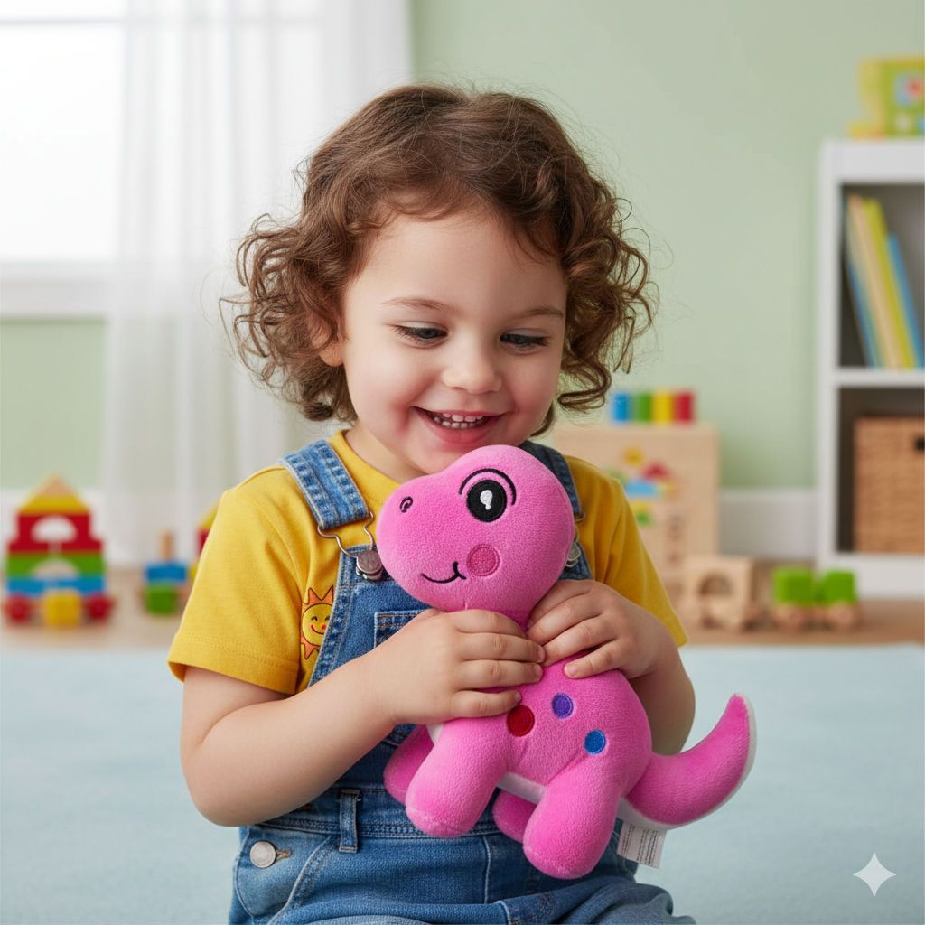 Pink Dinosaur Soft Plush Toy for Kids (2+ Years) | Toyship