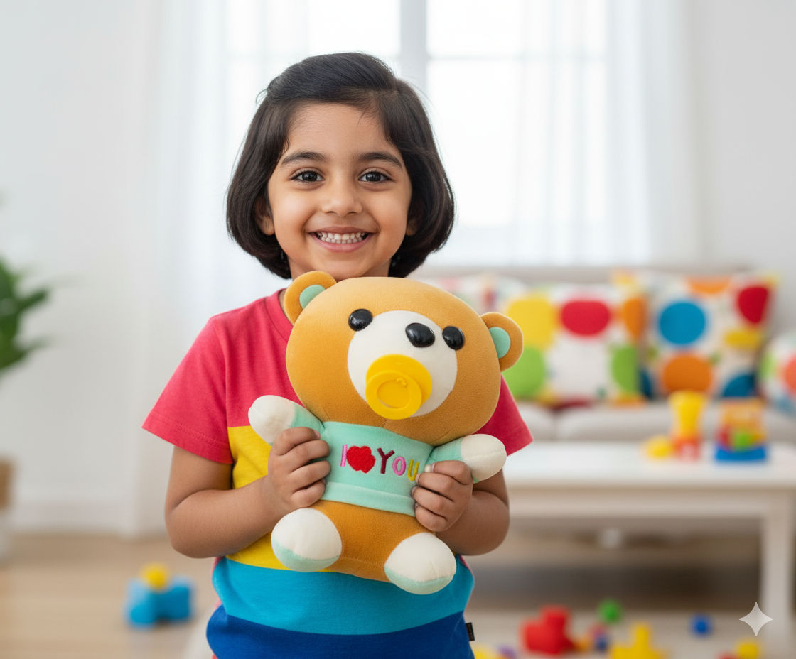 Green Teddy Bear Soft Plush Toy for Kids (2+ Years) | Toyship