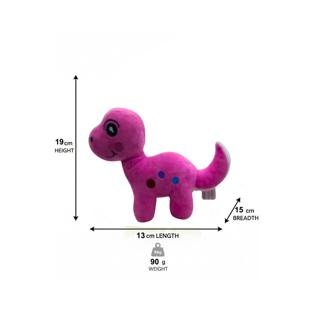 Pink Dinosaur Soft Plush Toy for Kids (2+ Years) | Toyship